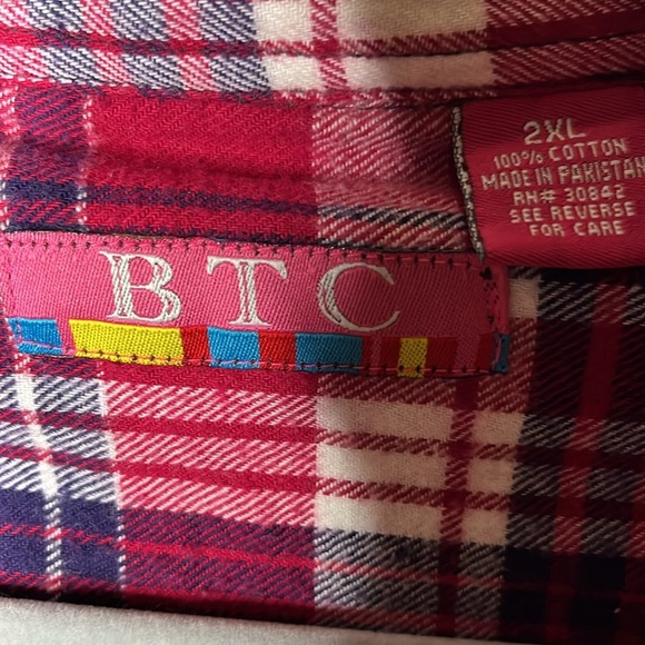 BTC plaid button down flannel size 2XL - Picture 4 of 6
